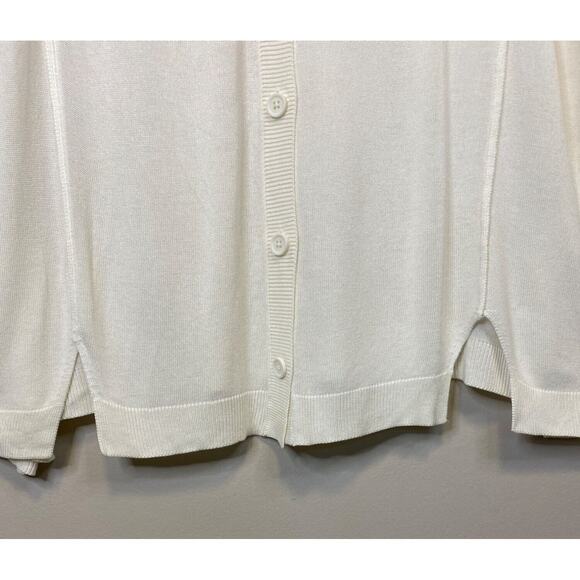 Ulla Popken Ivory Cardigan Sweater Women Plus Size 28/30 V Neck Button Front - Picture 5 of 13